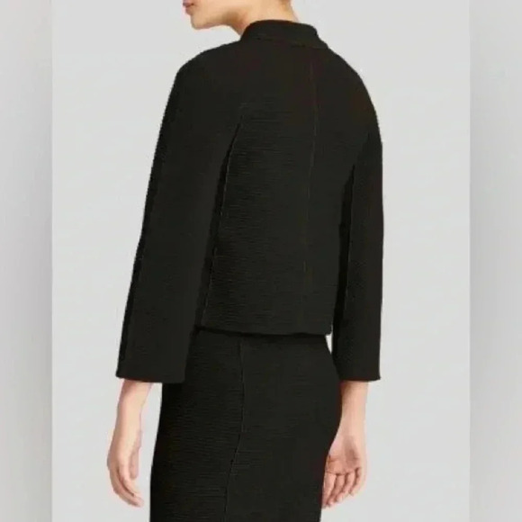 ARMANI COLLEZIONI STRETCH RIBBED ASYMMETRICAL ZIP JACKET Size 10 - Picture 3 of 12